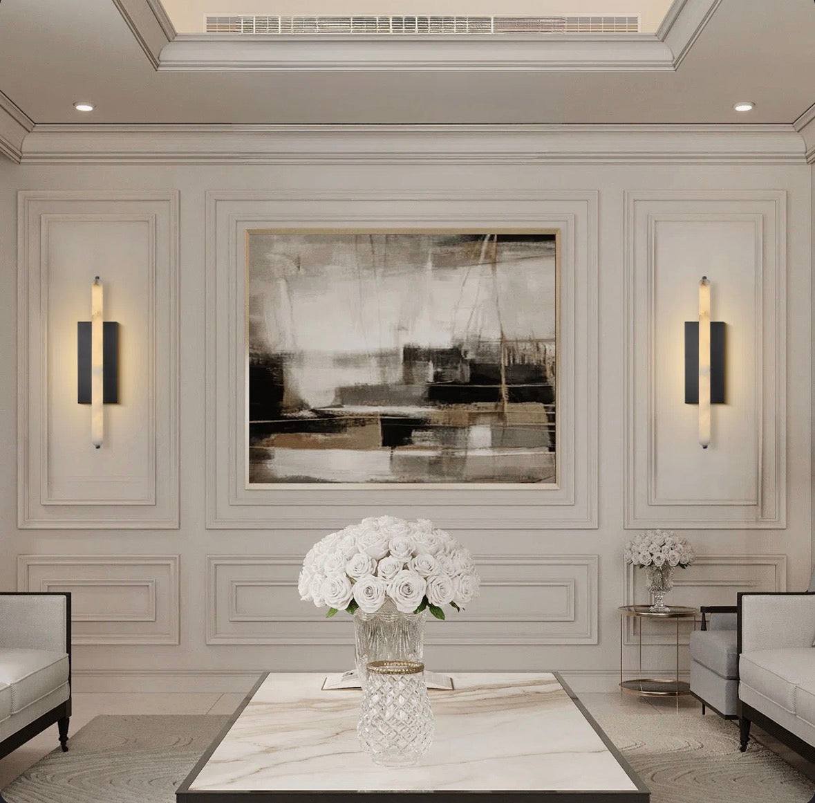 Hokku designs Dimmable LED Wall Mounted Sconce With Alabaster Shade