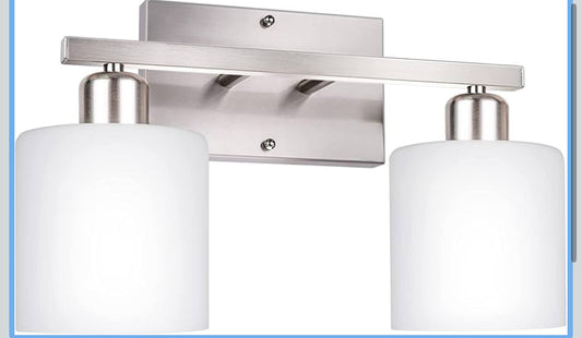 Open Box New DEKANG Bathroom Vanity Light Fixture Over Mirror with Brushed Nickel, Modern 2-Light Wall Sconces Lighting for Bedroom,Living Room,Decor