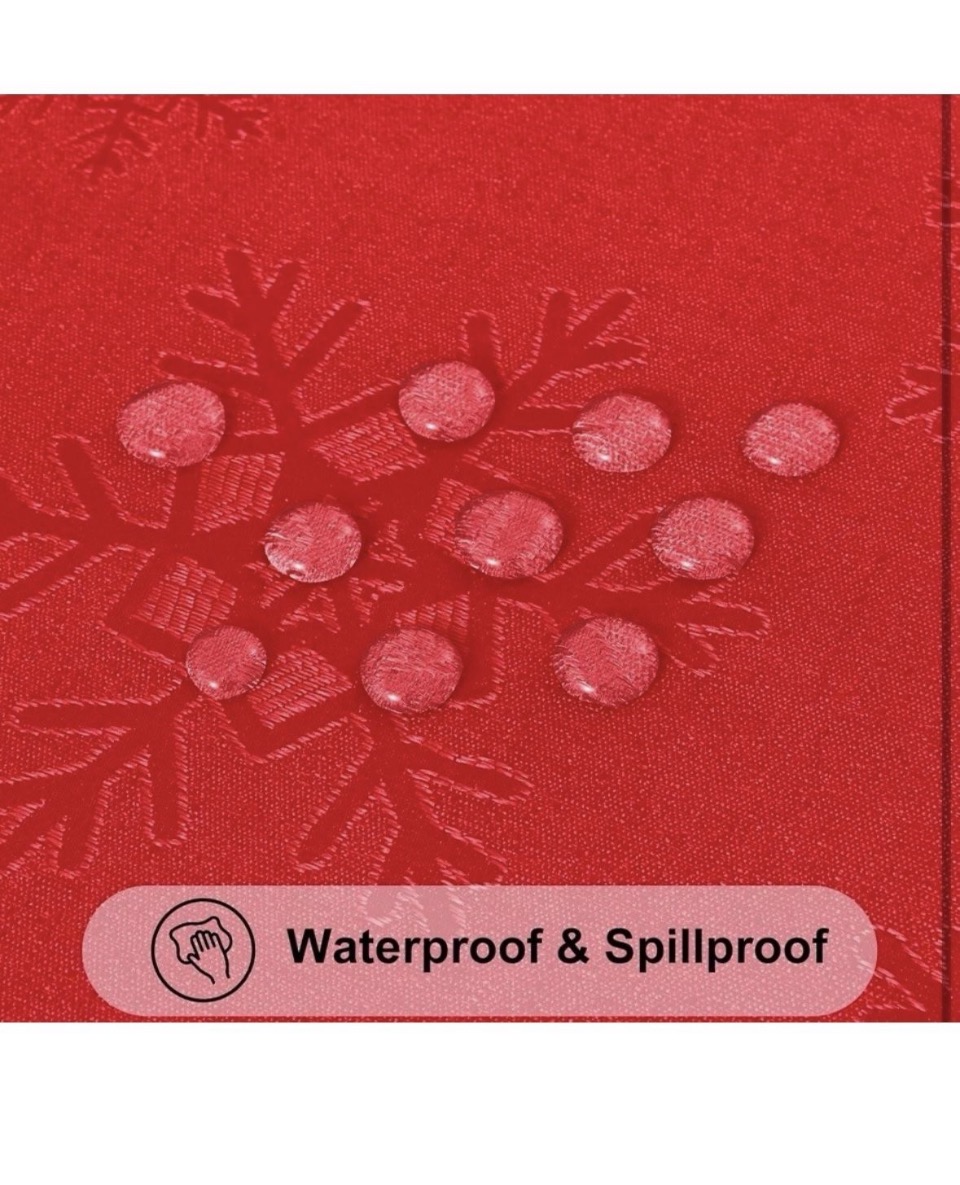 New Smiry Rectangle Christmas Tablecloth 60x120 Inch, Waterproof Damask Table