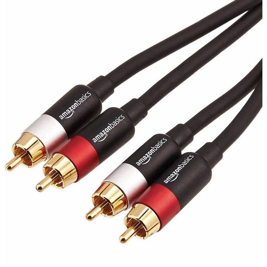 Crystal Clear 8ft RCA audio cable with gold-plated connectors for amplifiers and speakers