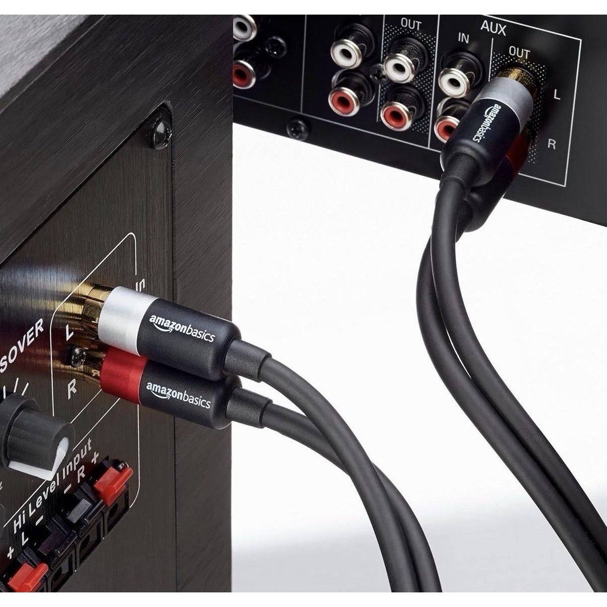 Crystal Clear 8ft RCA Audio Cable for Amplifiers and Speakers - Gold Connectors