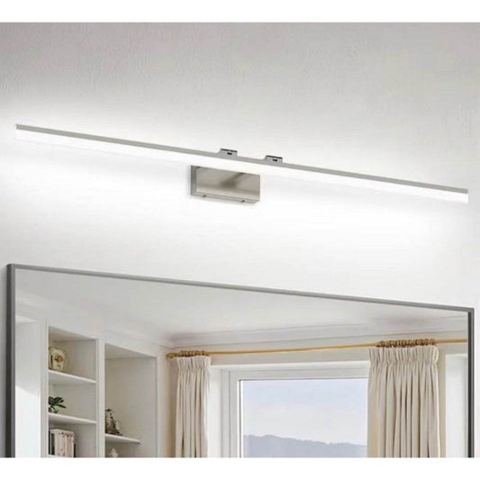 Jusheng 54.72 inch nickel bathroom LED vanity light bar with dimmable 5500K brightness and modern design