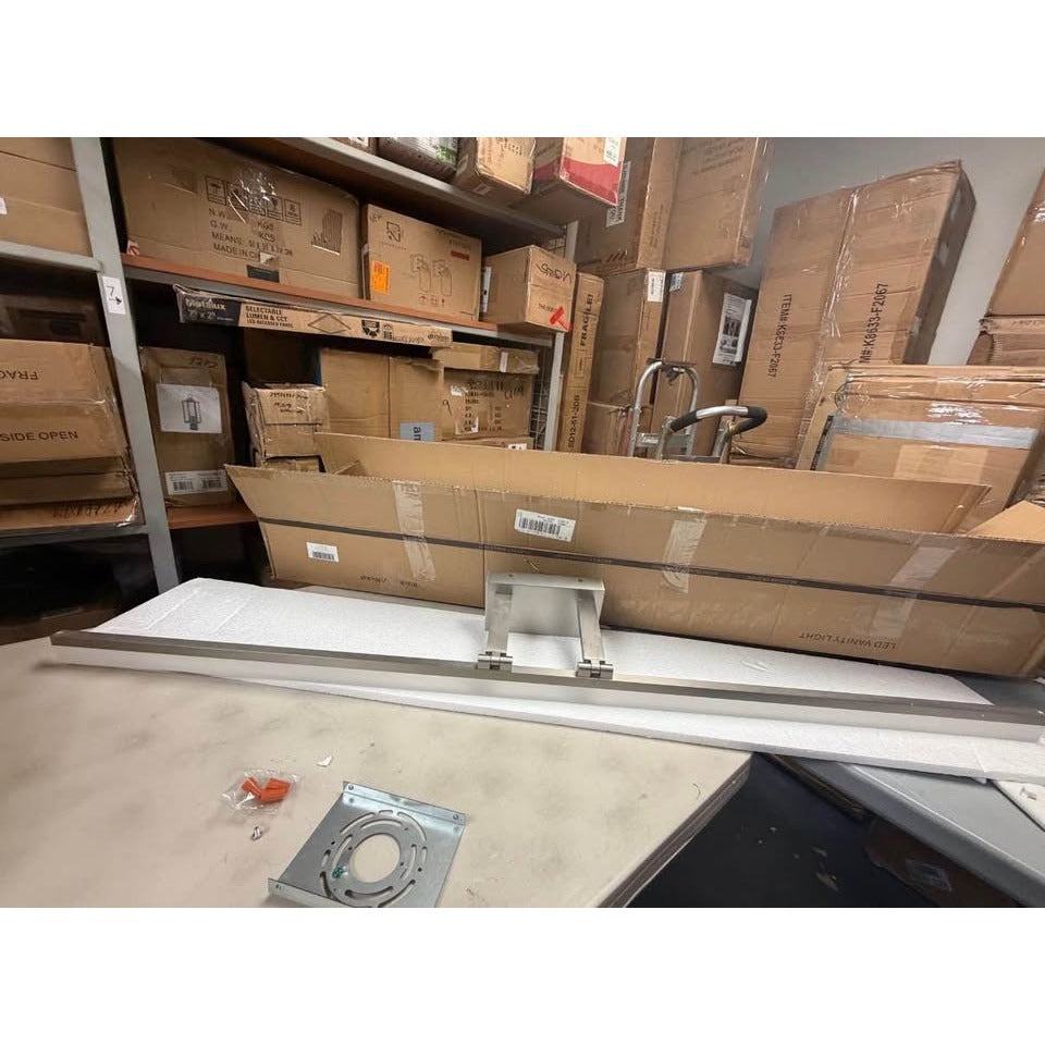 Jusheng 54.72 in. 1 Light Nickel Bathroom LED Vanity Light Bar with Dimmable 5500K Light