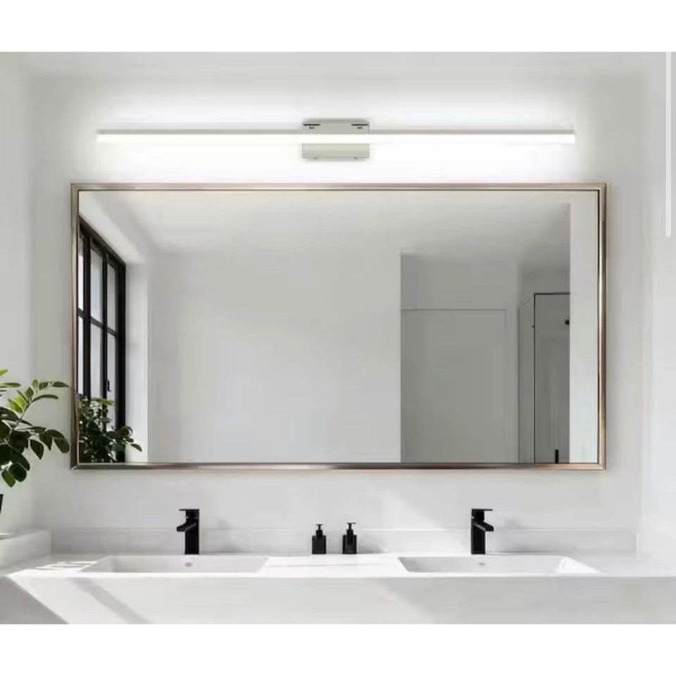 Jusheng 54.72 in. 1 Light Nickel Bathroom LED Vanity Light Bar with Dimmable 5500K Light