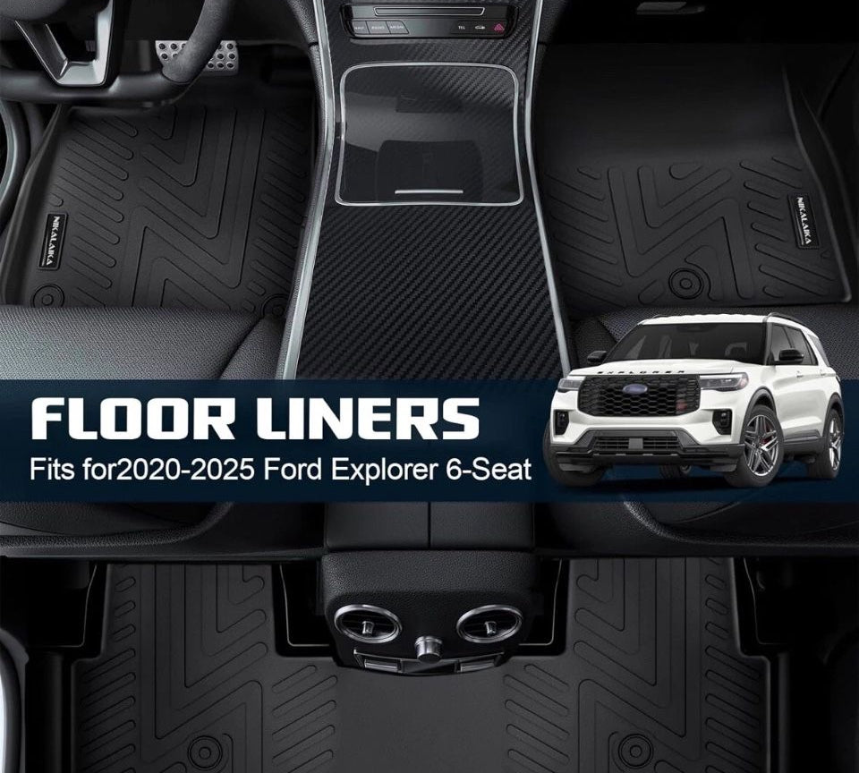 Open Box NIKALAIKA Floor Mats & Cargo Liner with Backrest Mat for 2020-2024 2025 Ford Explorer 6.