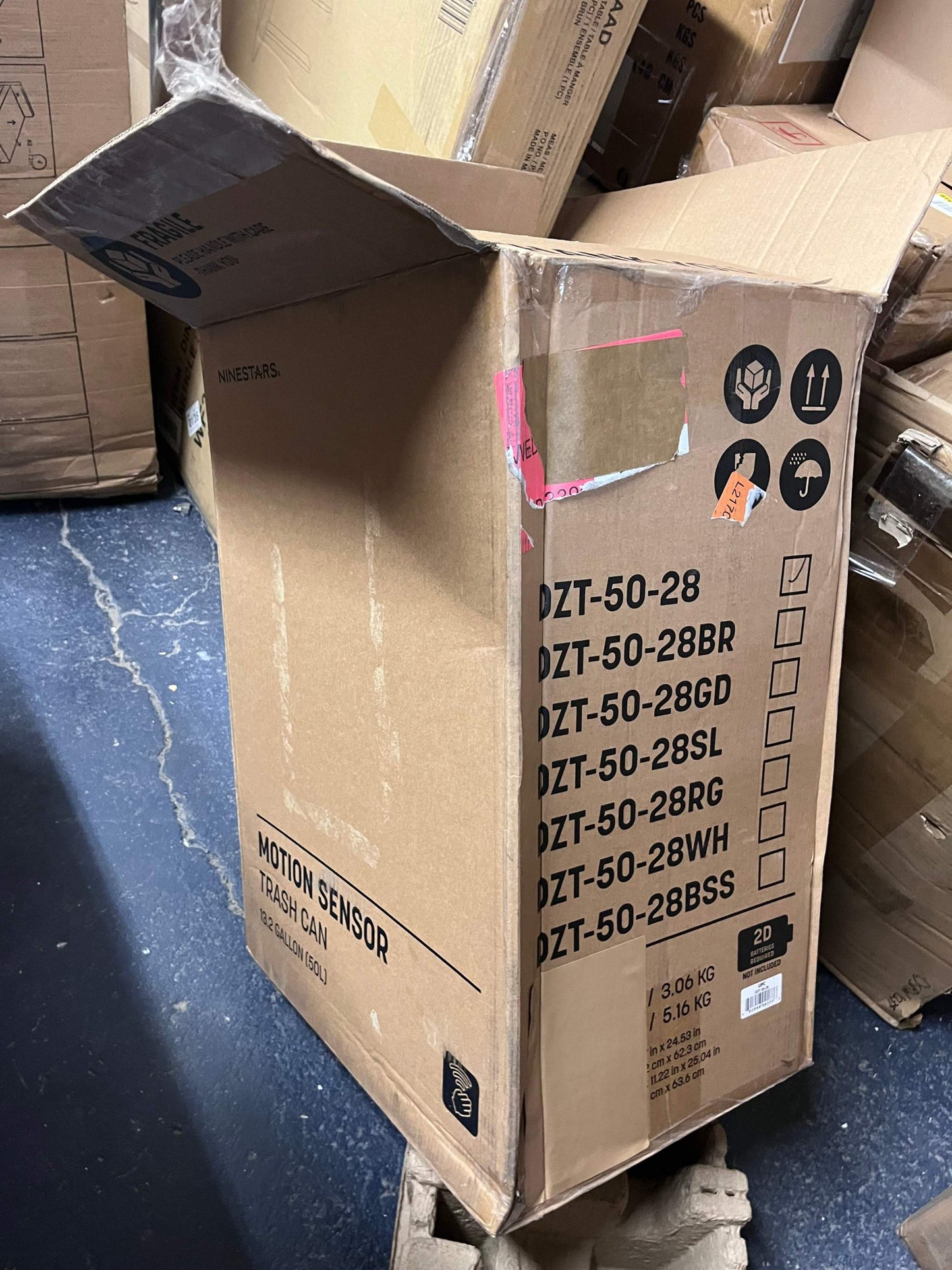 13 Gal. Stainless Steel Touchless Metal Household Trash Can