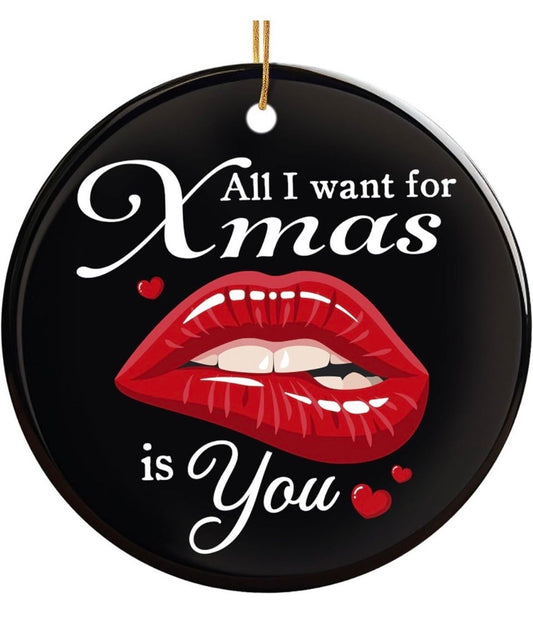 Open Box New MeoDen All I Want for Xmas is You - Couples Christmas Ornament - Ideal Gifts for Men & Couple