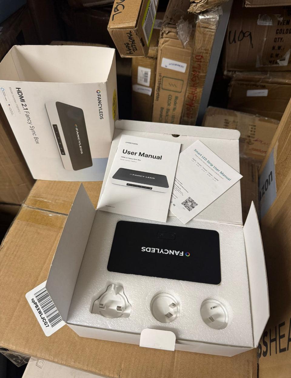 USED Fancyleds HDMI 2.1 Fancy Sync Box Streaming Media Player Syncing Device; 4K 120Hz, HDR, Movies Supported (for 55" to 65" TVs)