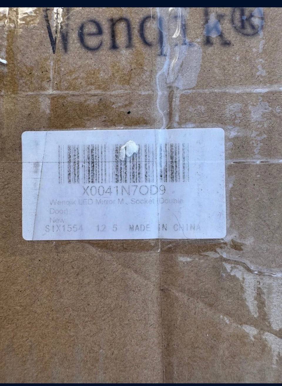 Open Box Wenqik LED Mirror Medicine Cabinet, 25 x 27 Inch Bathroom Medicine Cabinet with LED Lights and Mirror, Wall Mounted Mirror Cabinet with Dimme