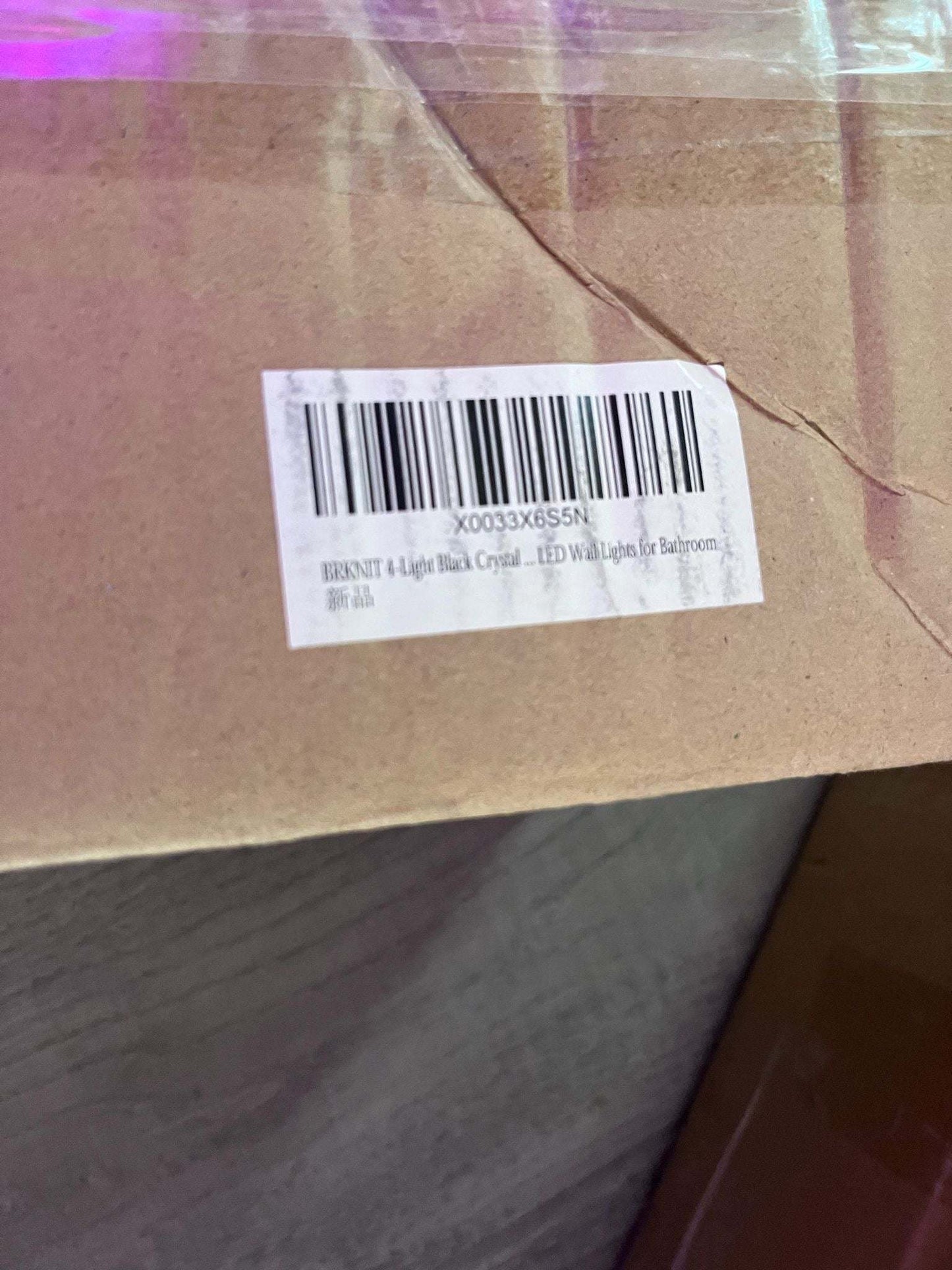 Brknit 4-Light Black Crystal Bathroom Vanity Light Fixtures Over Mirror Modern Dimmable LED Wall Lights for Bathroom