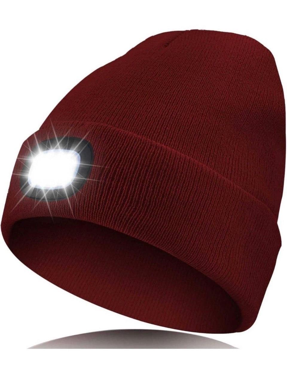 New Biuonk Store Unisex LED Beanie Hat with Light, USB Rechargeable Headlamp