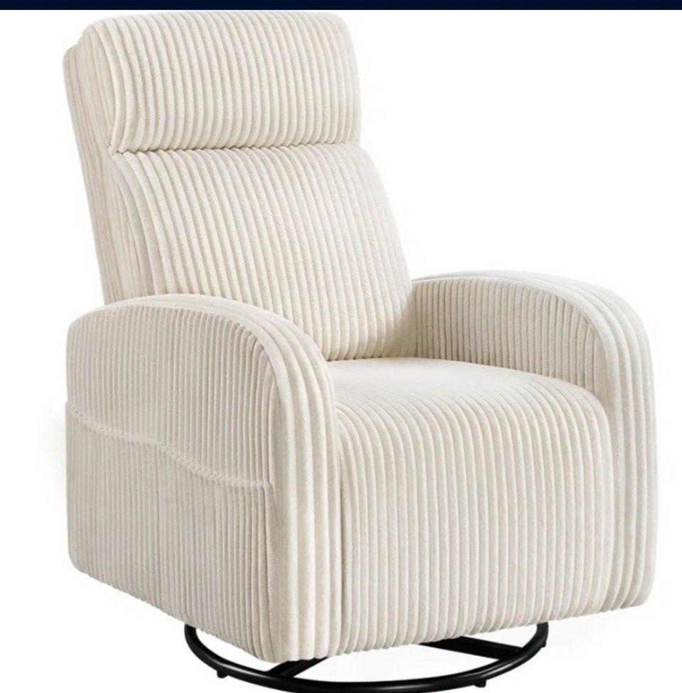Open Box New YAHEETECH Corduroy Swivel Nursery Glider Chair for Nursery Room Living Room