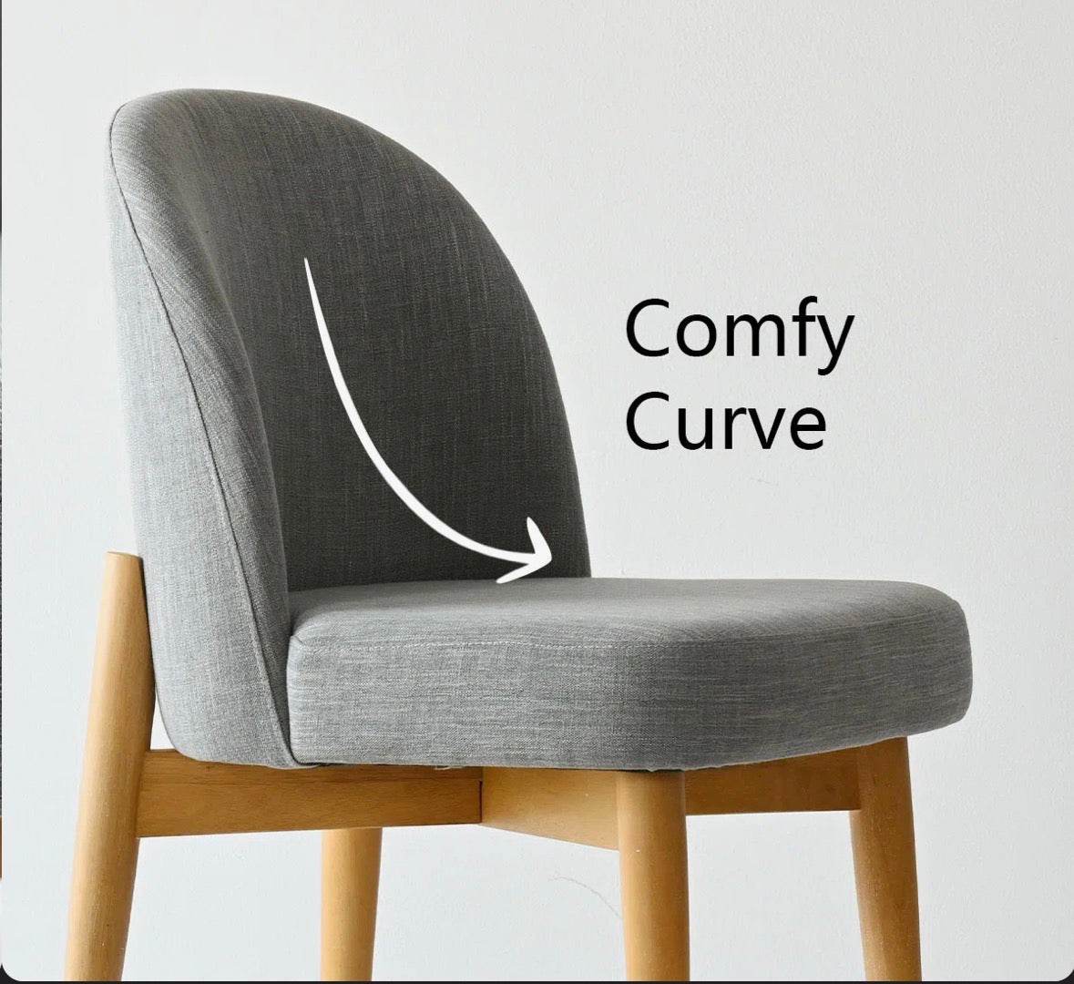 George Oliver Linen Upholstered Parson Chair with Solid Wood Legs (Set of 2