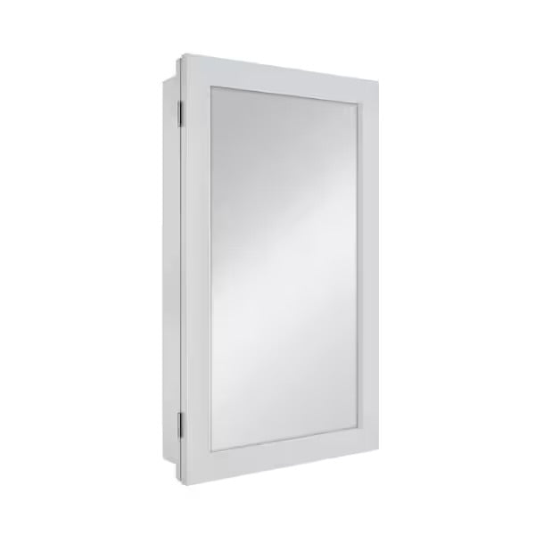 Glacier Bay 15-1/4 in. x 26 in. gray framed bathroom medicine cabinet with mirror and adjustable shelves