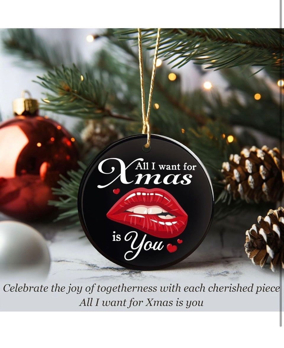 Open Box New MeoDen All I Want for Xmas is You - Couples Christmas Ornament - Ideal Gifts for Men & Couple