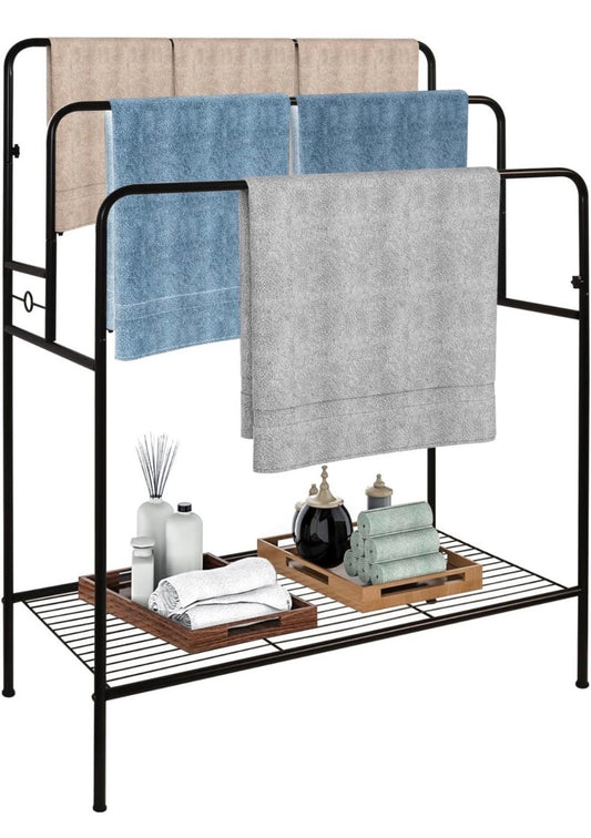 WeGXY Store Plus Size Towel Stand for Bathroom, Towel Drying Rack Freestanding, 3 Tier Pool Towel Rack Outdoor, Quilt Rack Stand for Living Room, Blan