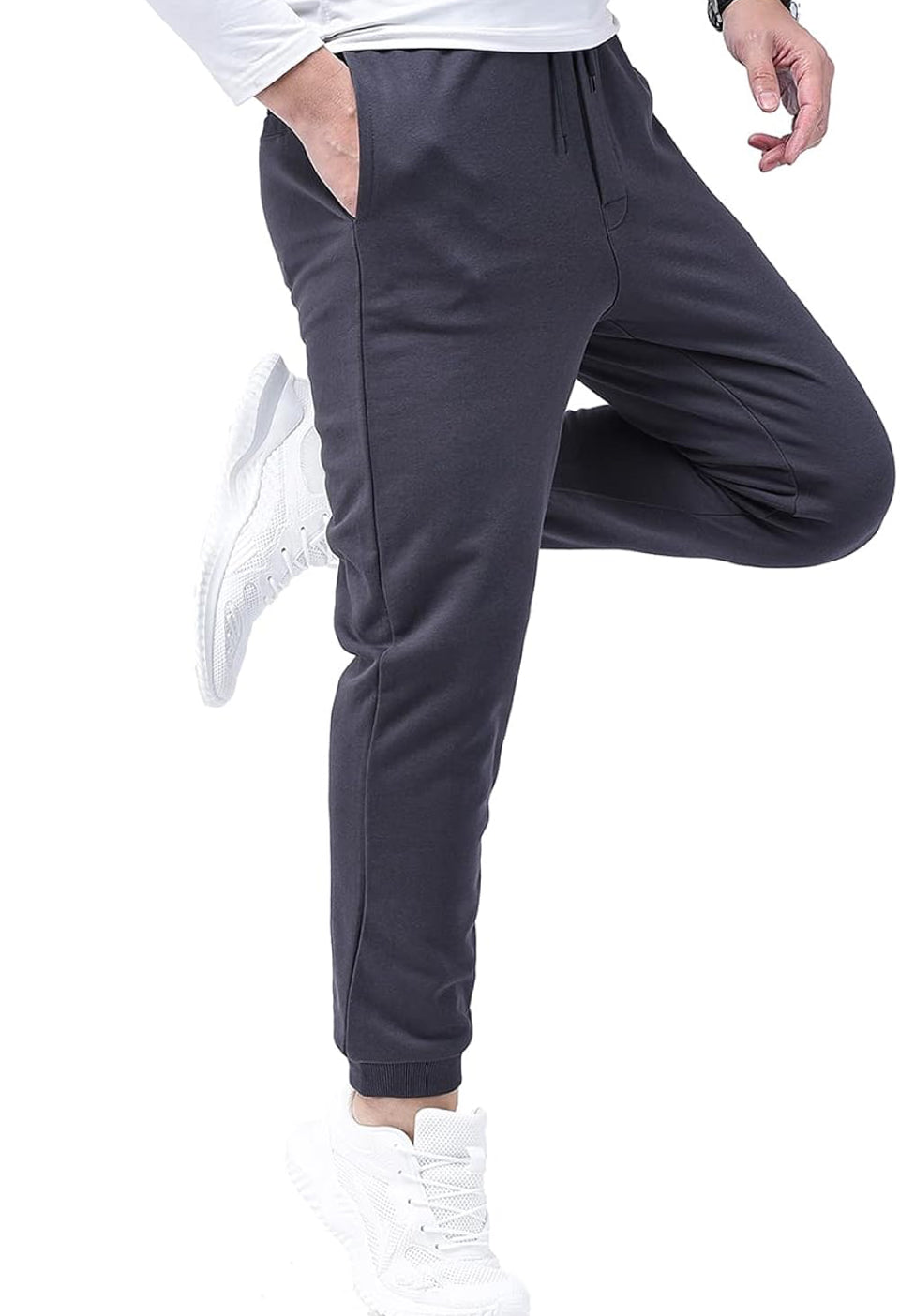 Brand New Zoulee Classic Drawstring-Waist Zipper Logo Jogger Pants with Zipper Fly