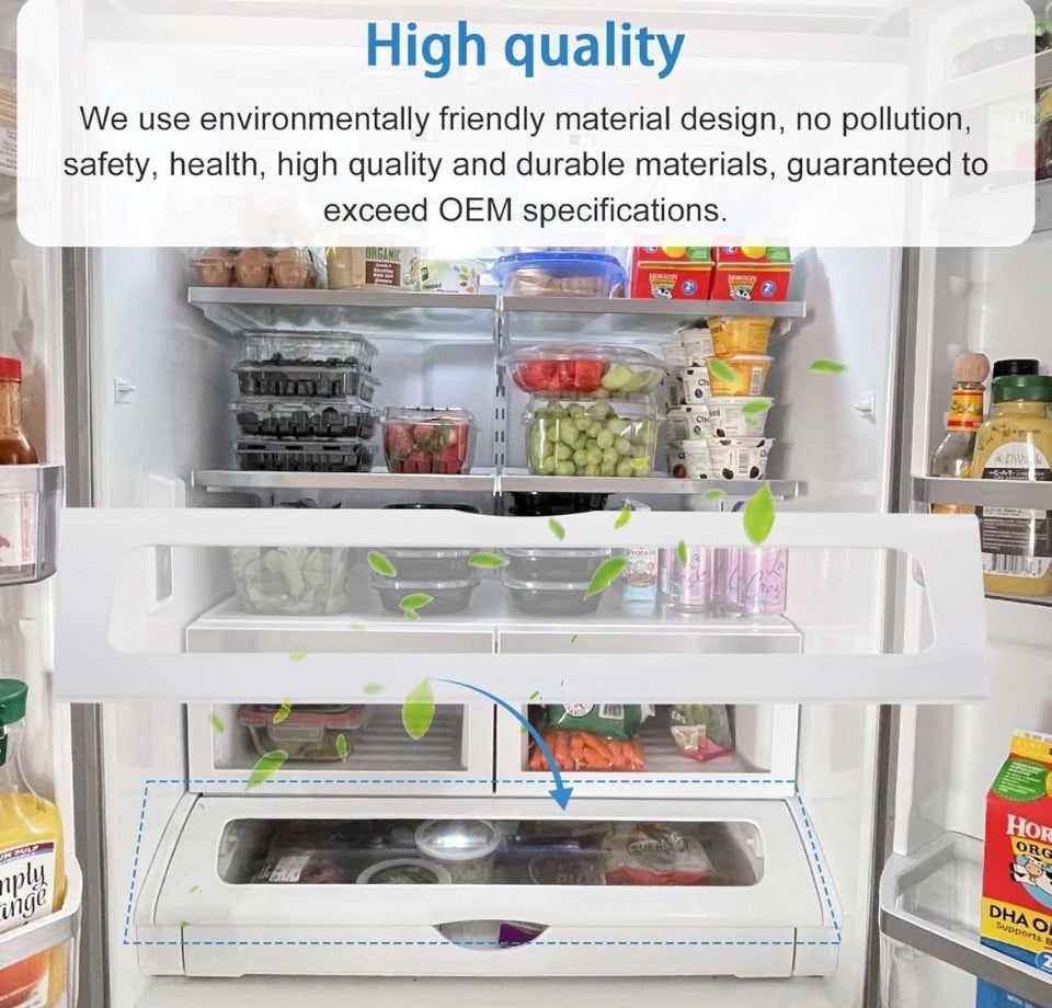 Open Box W10827015 Refrigerator Pantry Drawer Door Cover for Whirlpool amana, Jenn-Air, KitchenAid, Ikea, Dacor, Gaggenau，Maytag Refrigerator -Replace