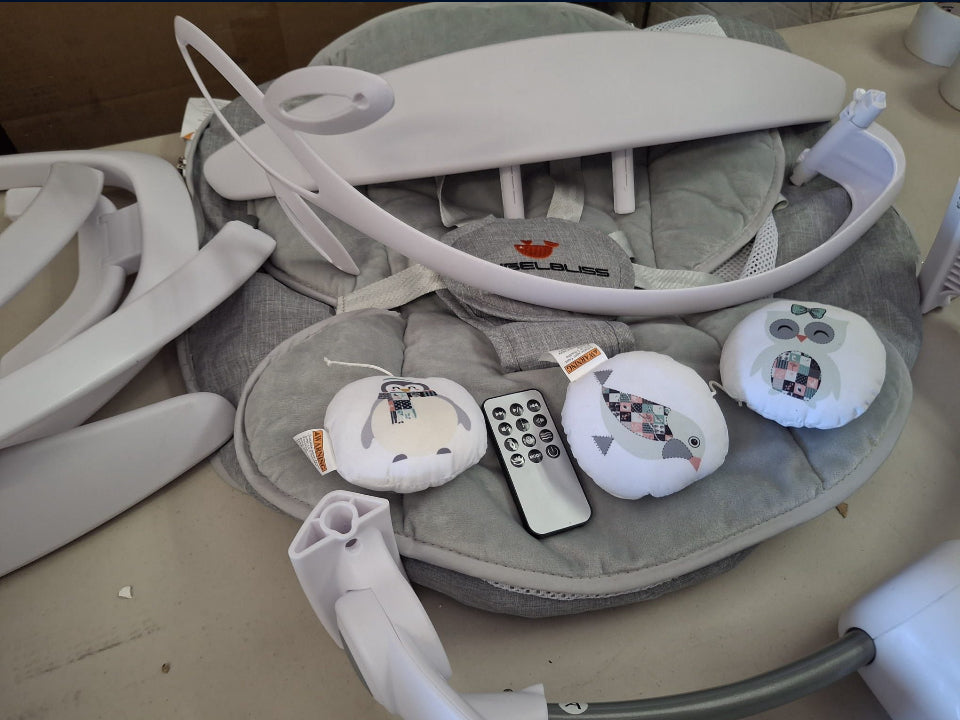 Used Angelbliss 3 in 1 Baby Swing with Motion Detection, Portable Baby Swings for Infants with Removable Rocker & Stationary Seat, Bluetooth Enabled w