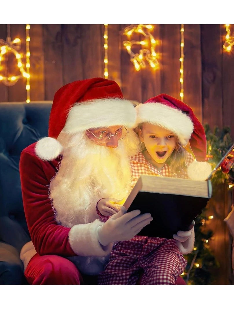 New TCJJ Santa Hat for Adult Christmas Hats Unisex Holiday Velvet Double Layer Comfort Xmas Hat for New Year Festive Party