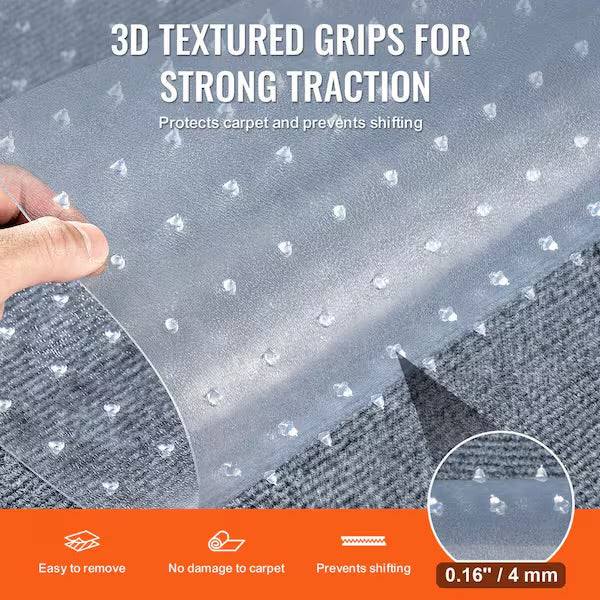 Open Box VEVOR Carpet Protector 24 in. x 12 ft. PVC Scratch-Proof Cat Carpet Protector for Doorway Anti-Slip Cat Scratch Protector Mat
