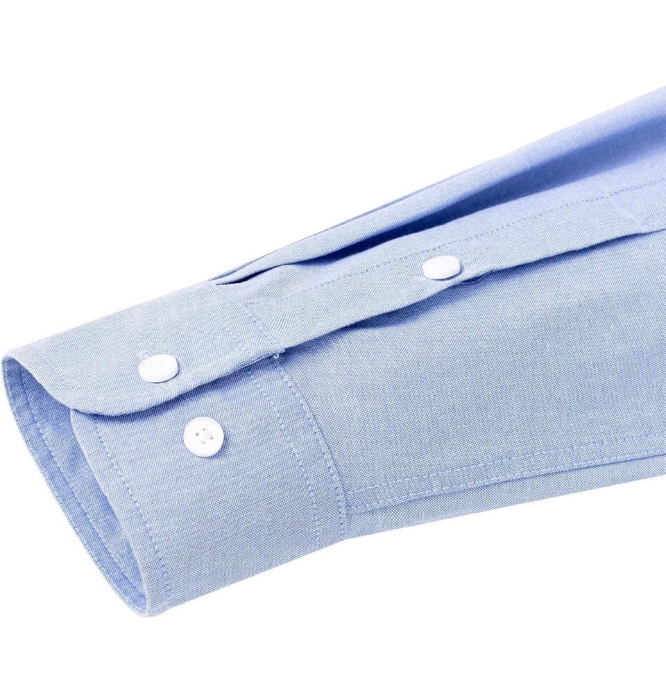 Alimens & Gentle Mens Solid Oxford Shirt Long Sleeve Dress Shirt Work Casual But