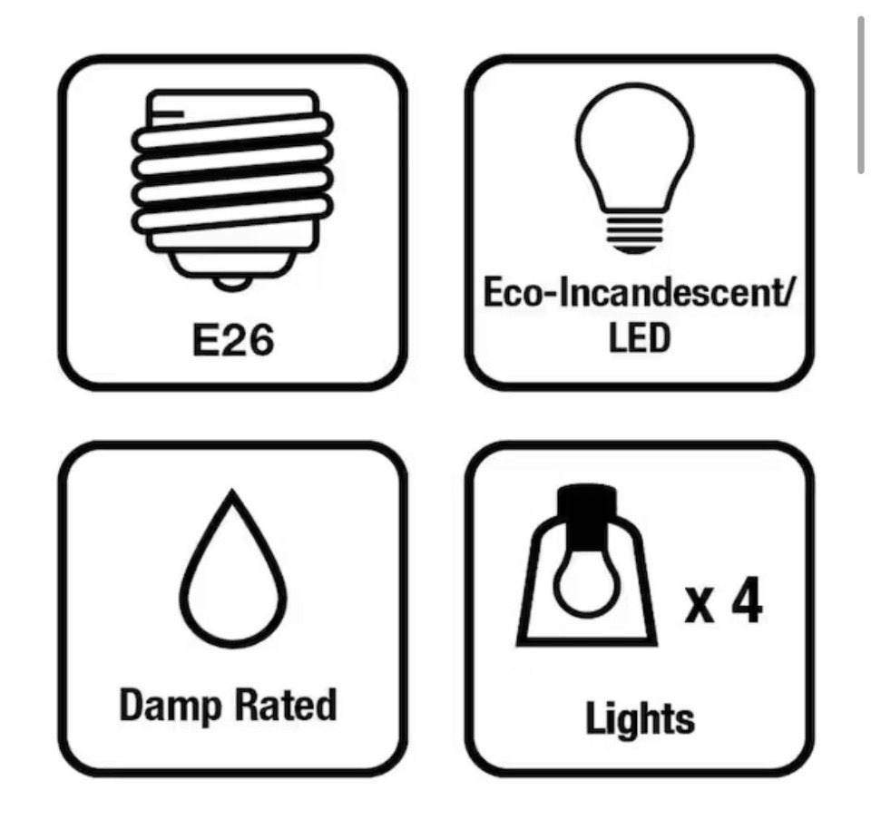 Hampton Bay  Regan 29.25 in. 4-Light Matte Black Bathroom Vanity Light with Clear Glass Shades