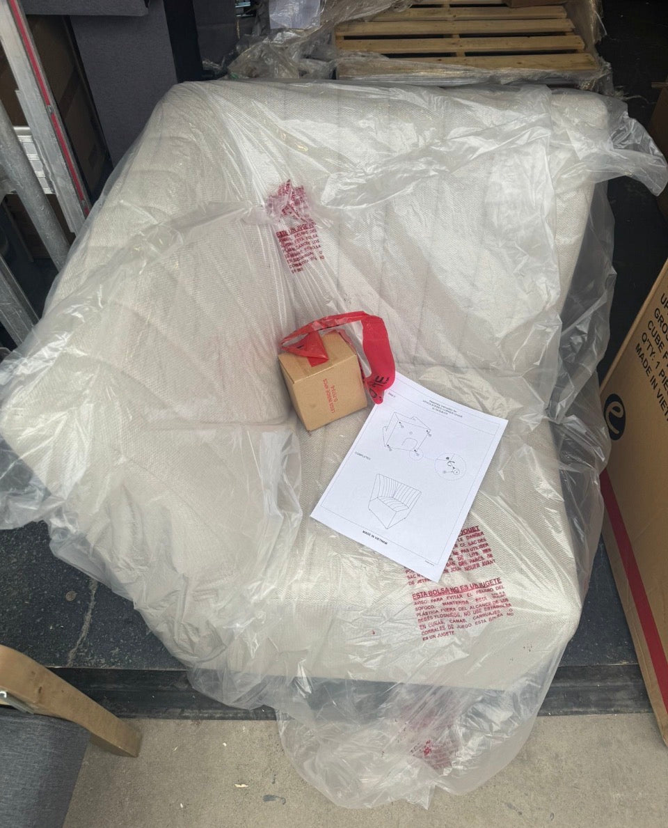 NEW Picket House Furnishings Rizzo Beige Linen Wood Upholstered Dining Corner Chair 1