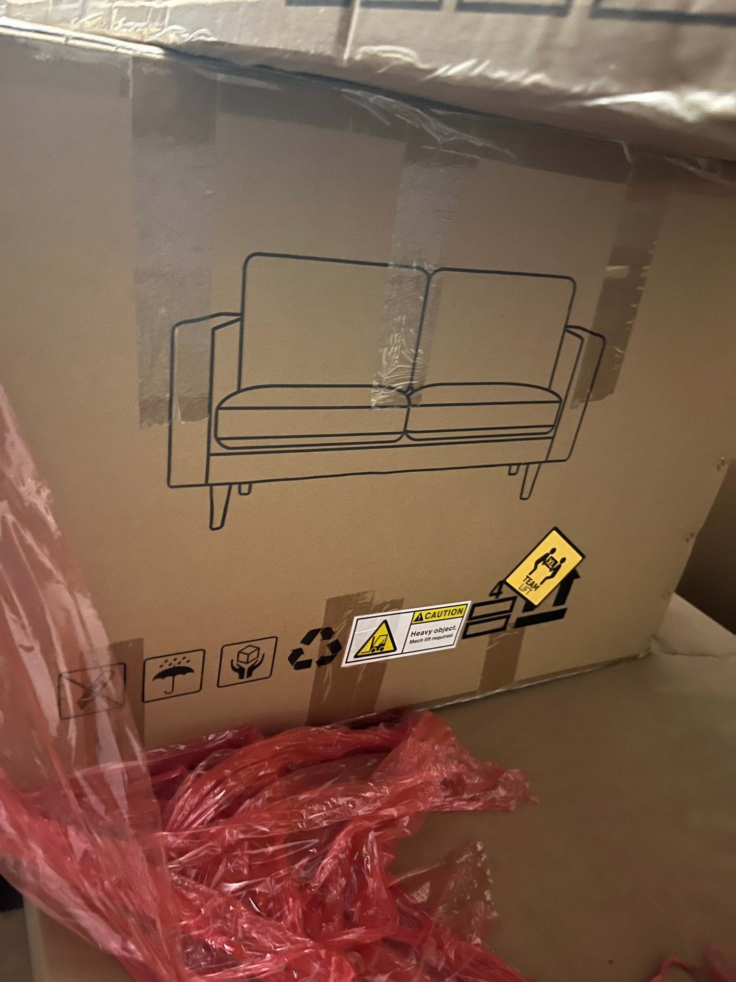 Amazon Brand - Rivet Revolve Modern Upholstered Loveseat Sofa, 56"W, Linen