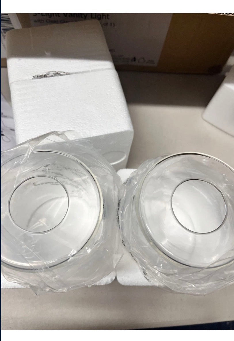 Open Box New Ascher Bathroom Vanity Light Fixtures, 3 Light Wall Sconces Lighting