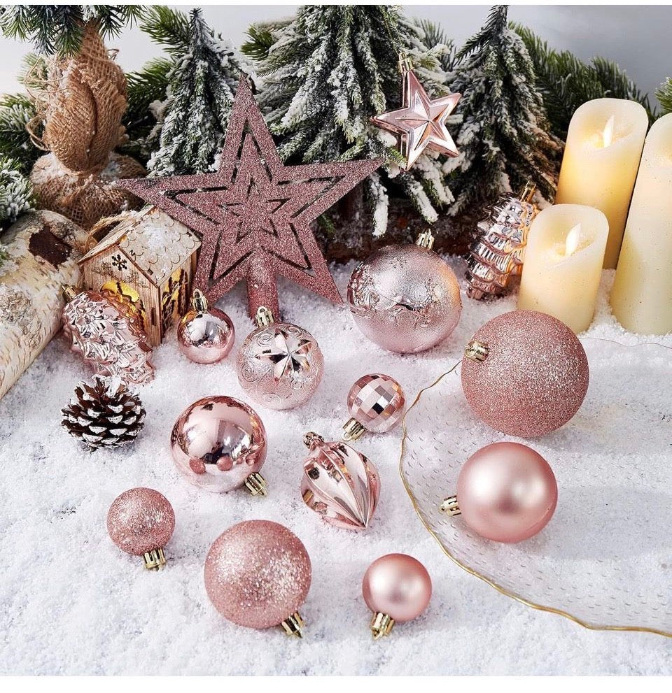 Brand new Cristbed Christmas Ball Ornaments - 43pcs Shatterproof Christmas Tree Decorative Hanging Ornaments with Loop for Xmas Holiday Party Wreath H