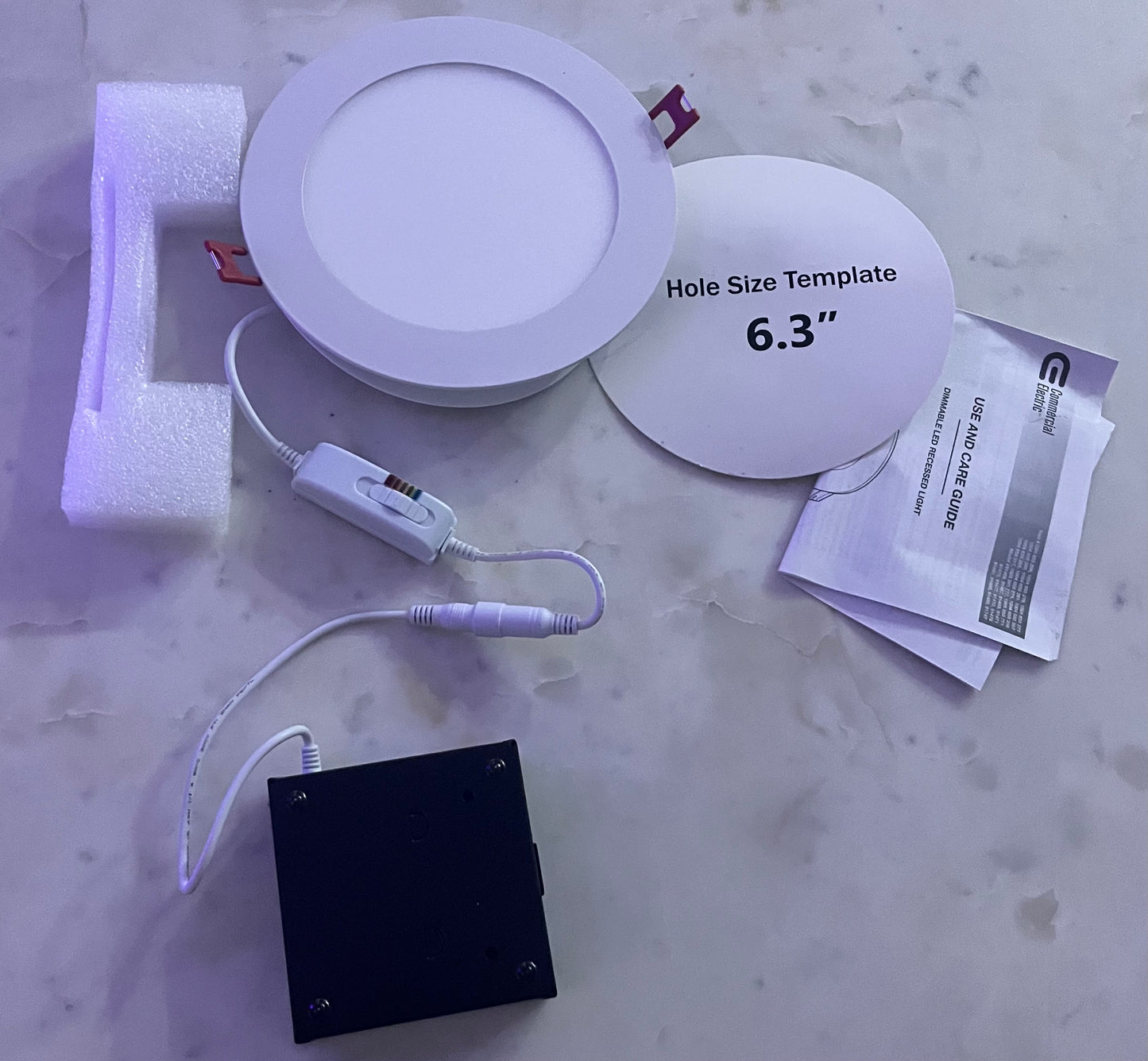 Commercial Electric Ultra Slim Integrated LED 6 in Round Adj Color Temp Canless Recessed Light for Kitchen Bath Living rooms, White