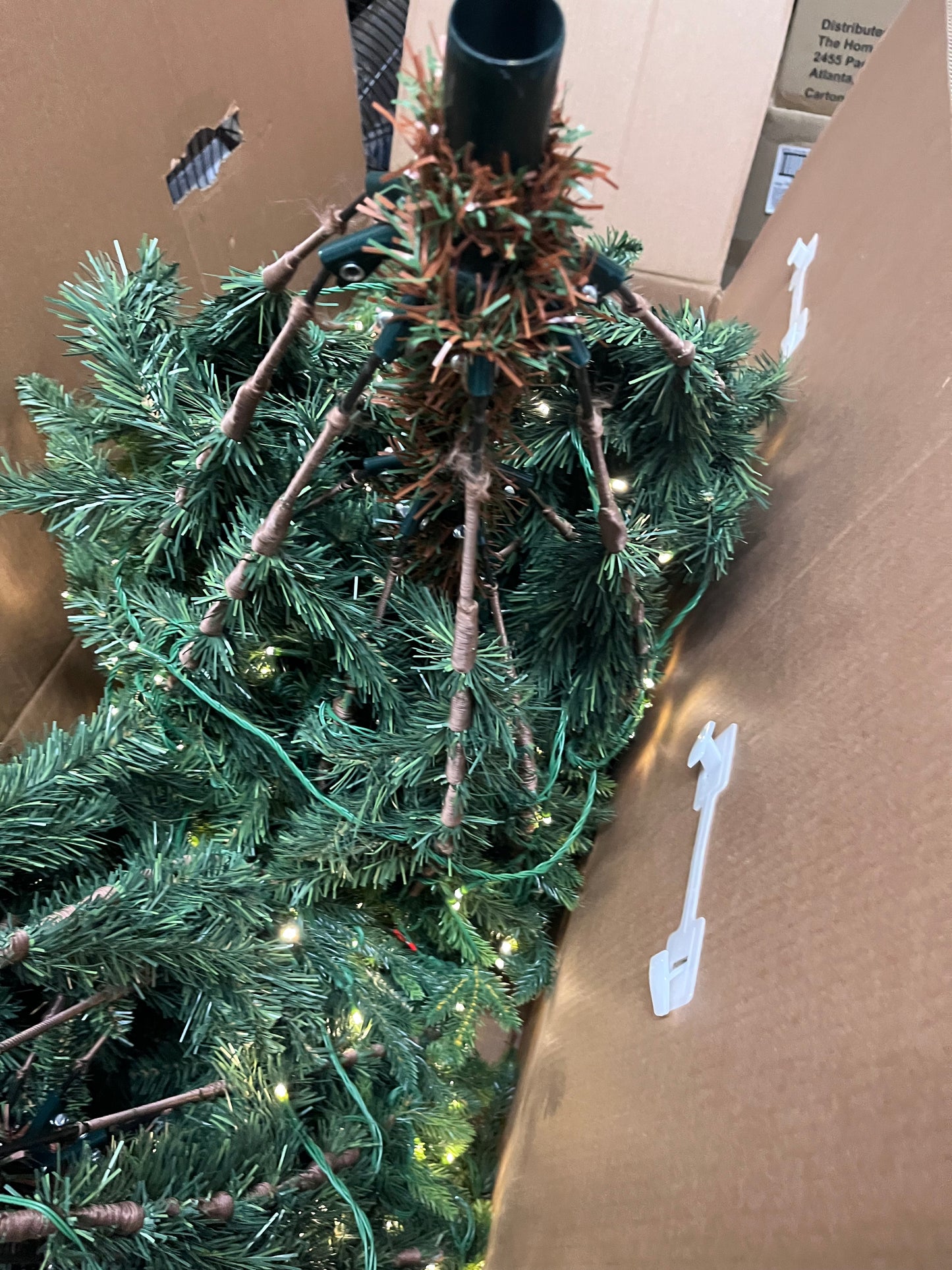 Canora Grey 7.5Ft Pre-Lit Green Full Artificial Pine Christmas Tree with Metal Stand