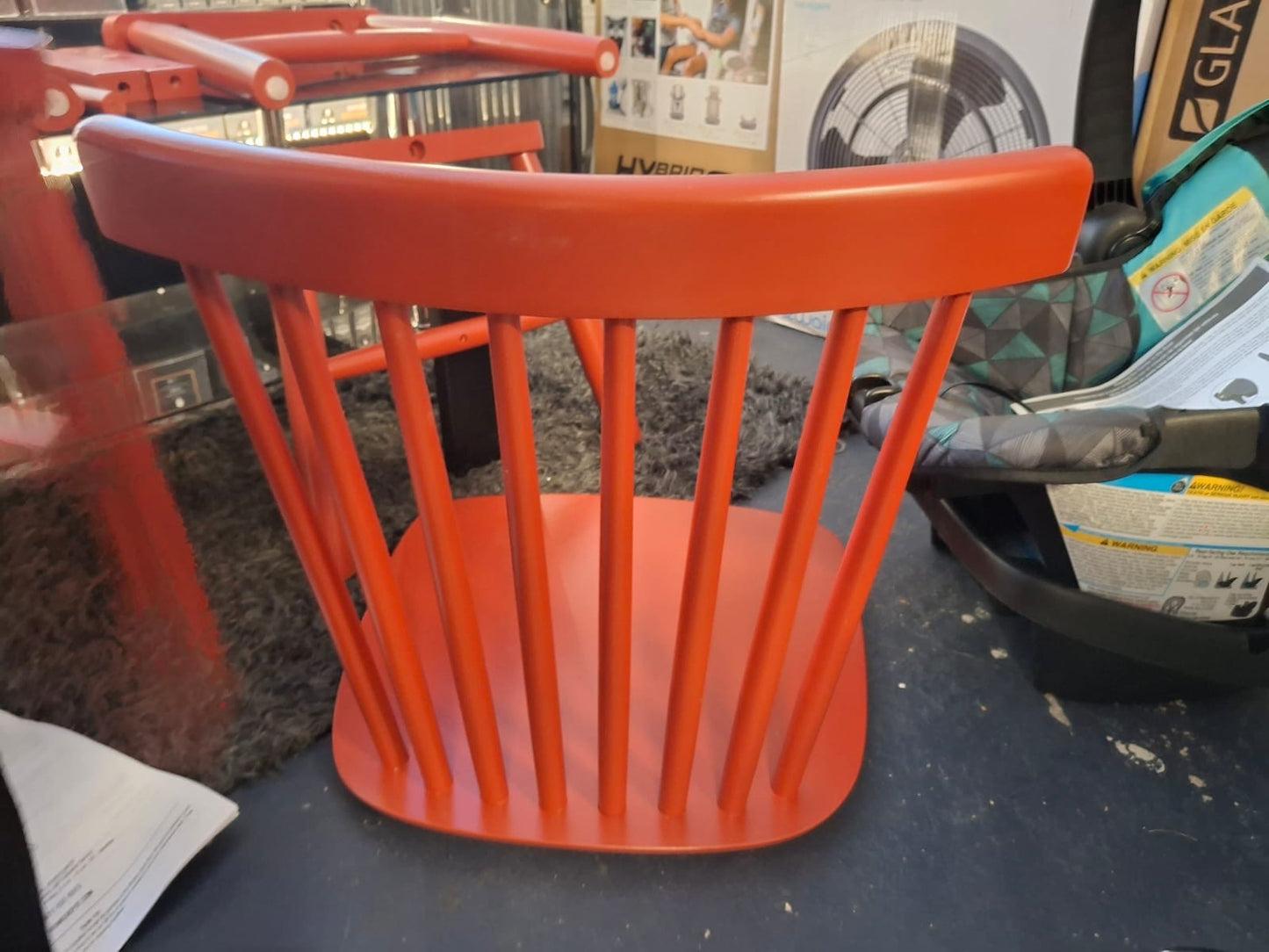 Open box StyleWell Chili Red Windsor Solid Wood Dining Chairs (Set of 2)
