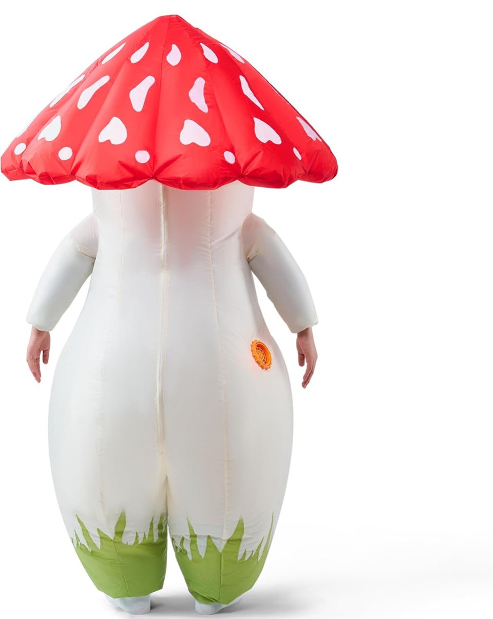 Brand New Spooktacular Creations Kids Inflatable Costume, Full Body Mushroom Blow Up Costume, Funny Deluxe Halloween Inflatable Suit for Dress Up Part