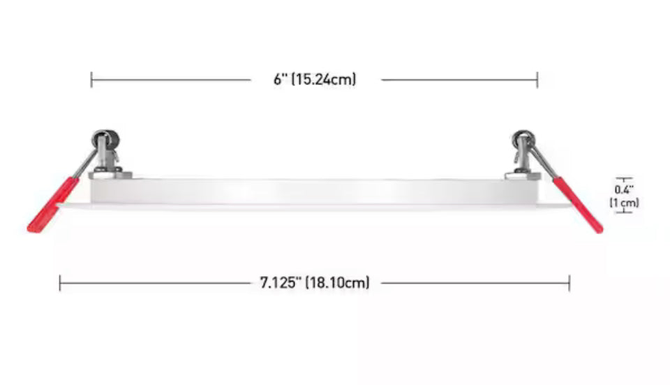 Commercial Electric Ultra Slim Integrated LED 6 in Round Adj Color Temp Canless Recessed Light for Kitchen Bath Living rooms, White