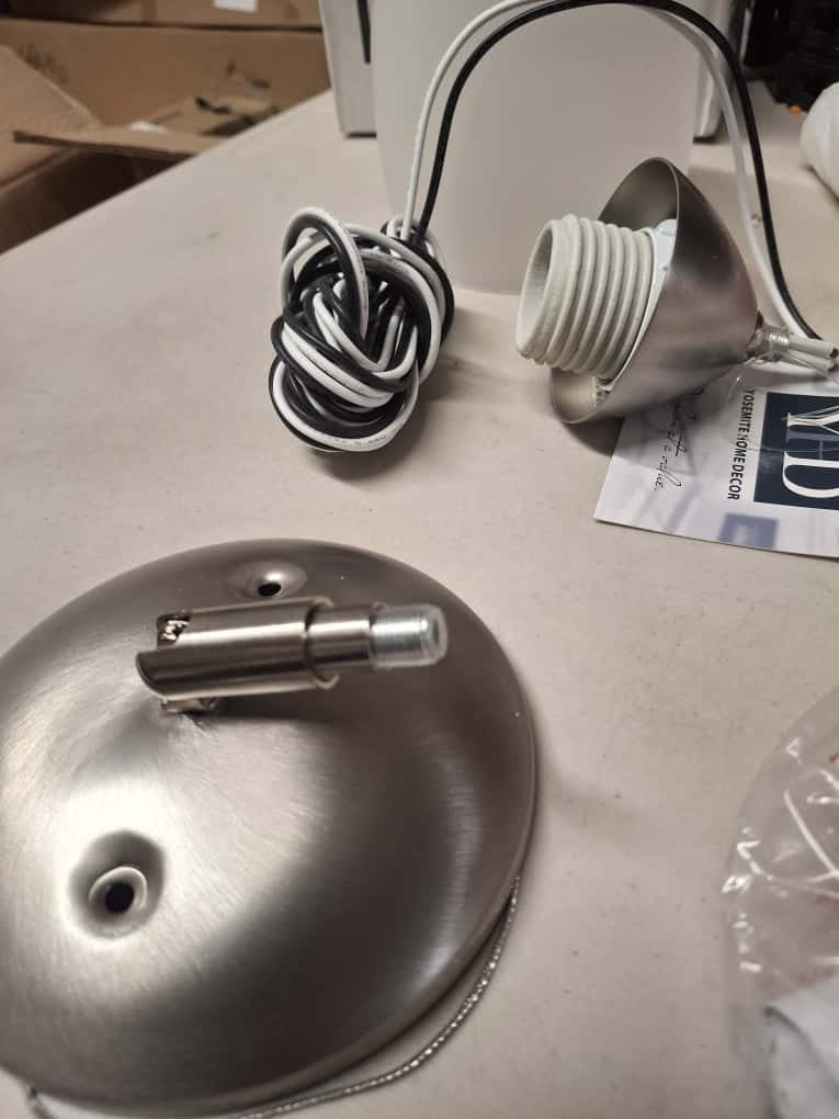 Yosemite OPEN BOX Mirror Lake 1-Light Brushed Nickel Mini Pendant with White Etched Glass Shade