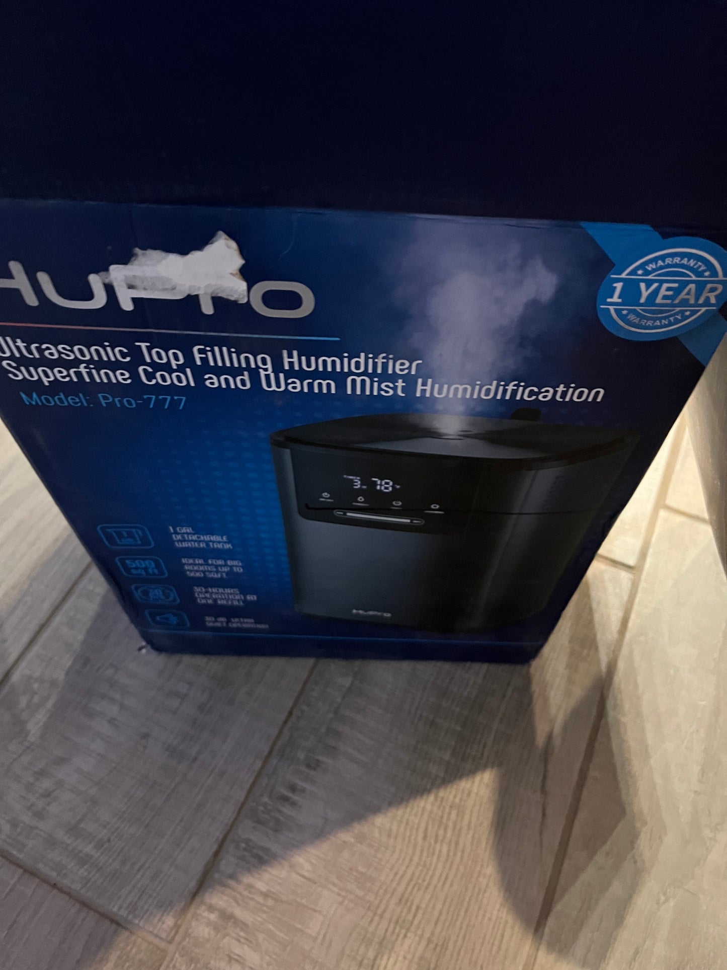 Open Box Hupro Top Fill Cool Mist & Warm Mist Humidifier for Large Room Home Bedroom Living Room 4L Big Capacity, Air Ultrasonic Humidifiers with Essential Oil Diffuser, Sleep Mode, Quiet for Baby