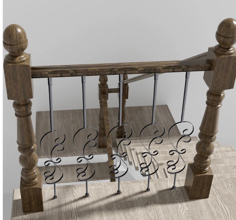 VEVOR Staircase Metal Balusters Decorative Banister Spindles (Set of 5)