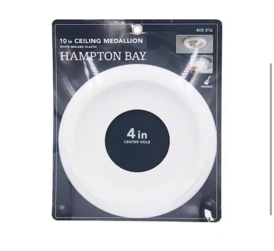 Open Box Hampton Bay 10 in. White Smooth Ceiling Medallion