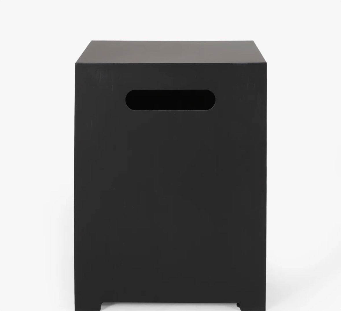Nfusion Fiona 15.25" square metal propane tank cover with modern powder-coated design