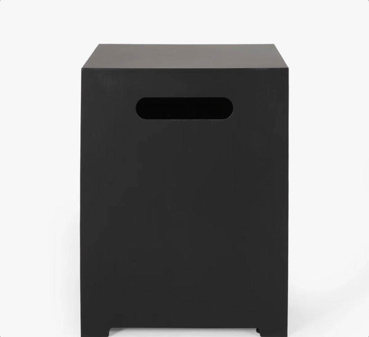 Nfusion Fiona 15.25" square metal propane tank cover with modern powder-coated design