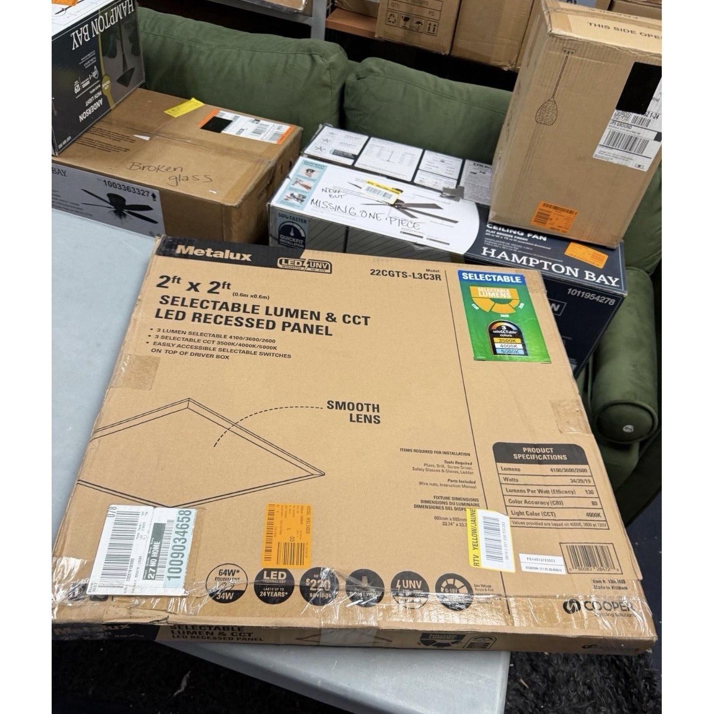 Metalux 2 ft. x 2 ft. Adjustable Lumens 4100/3600/2600, Integrated LED Panel