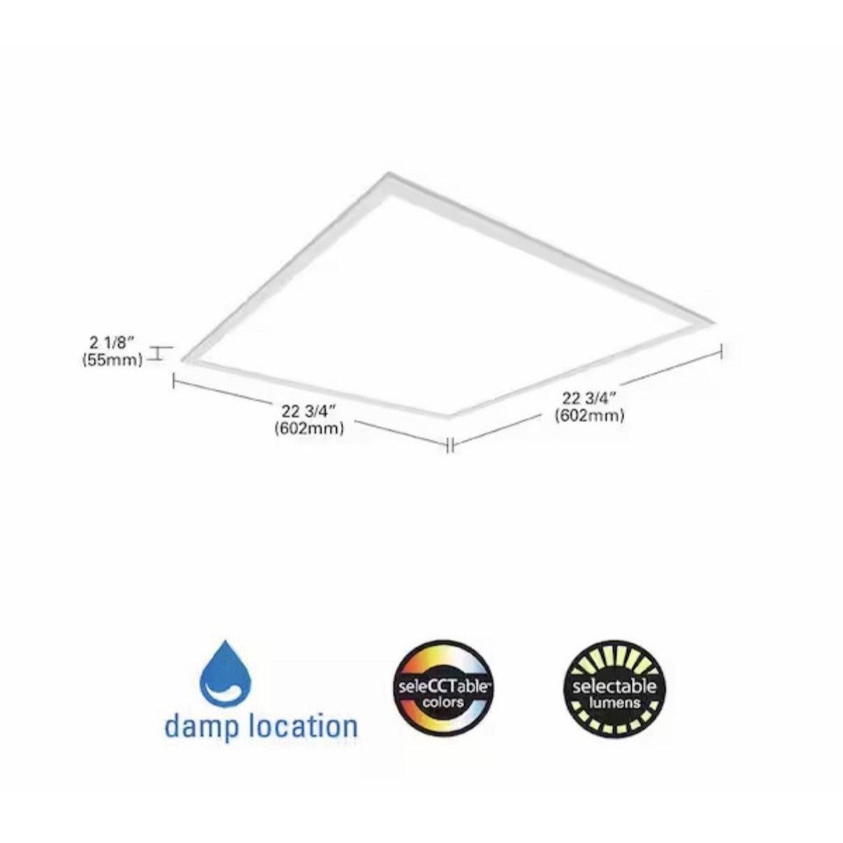 Metalux 2 ft. x 2 ft. Adjustable Lumens 4100/3600/2600, Integrated LED Panel