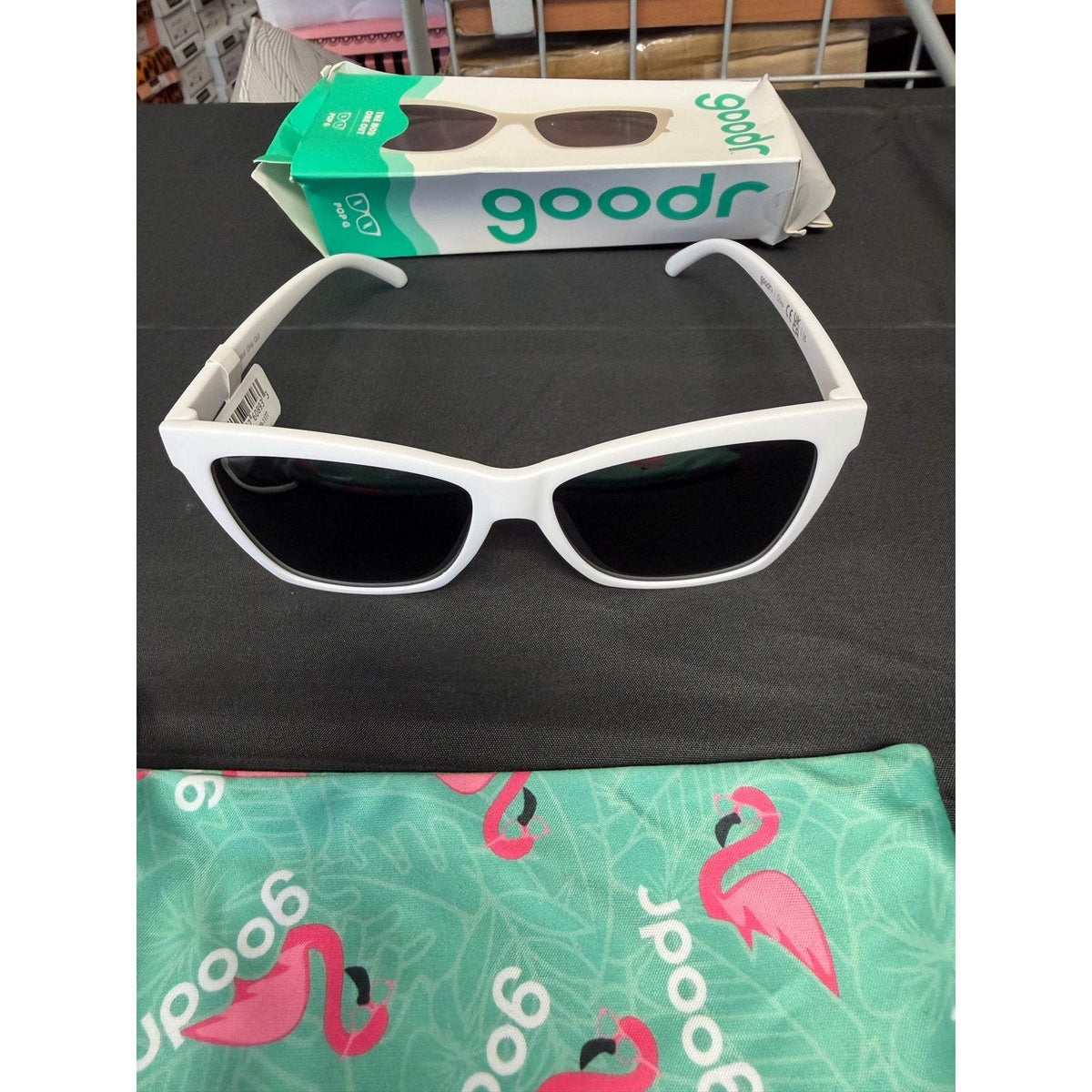 goodr Adult Pop G The Mod One Out Plastic Rectangle Sunglasses - White