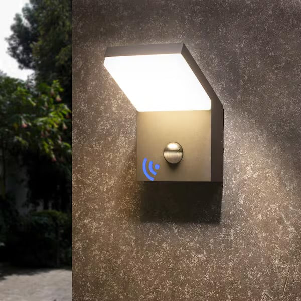 Inowel Dark Gray Wall Light Outdoor Integrated LED Wall Mount Lamp Wall Sconce Lighting with Motion Sensor Lantern Fixture