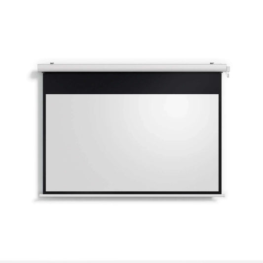 Valerion Backyard weatherproof motorized 120-inch matte white drop down projector screen with built-in battery and fiberglass material