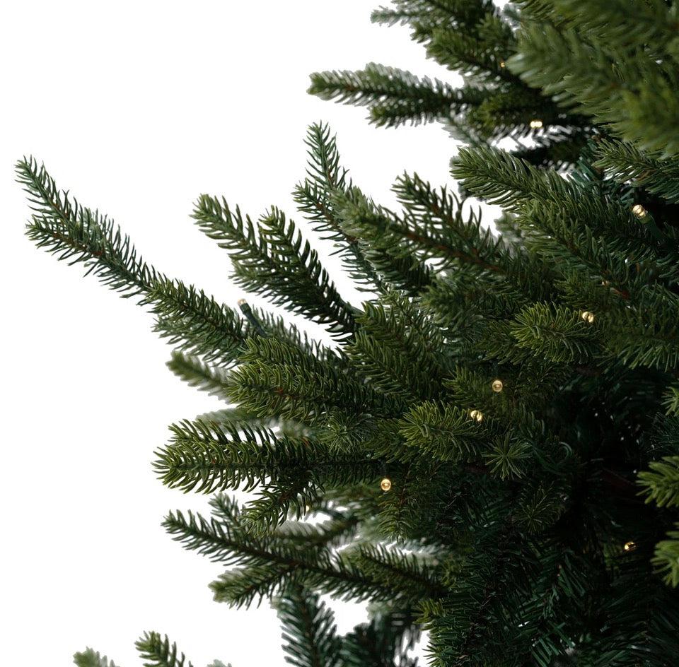 The Holiday Aisle Prelit Traditional Artificial Christmas Tree with Metal Stand, Realistic Classic Holiday Tree