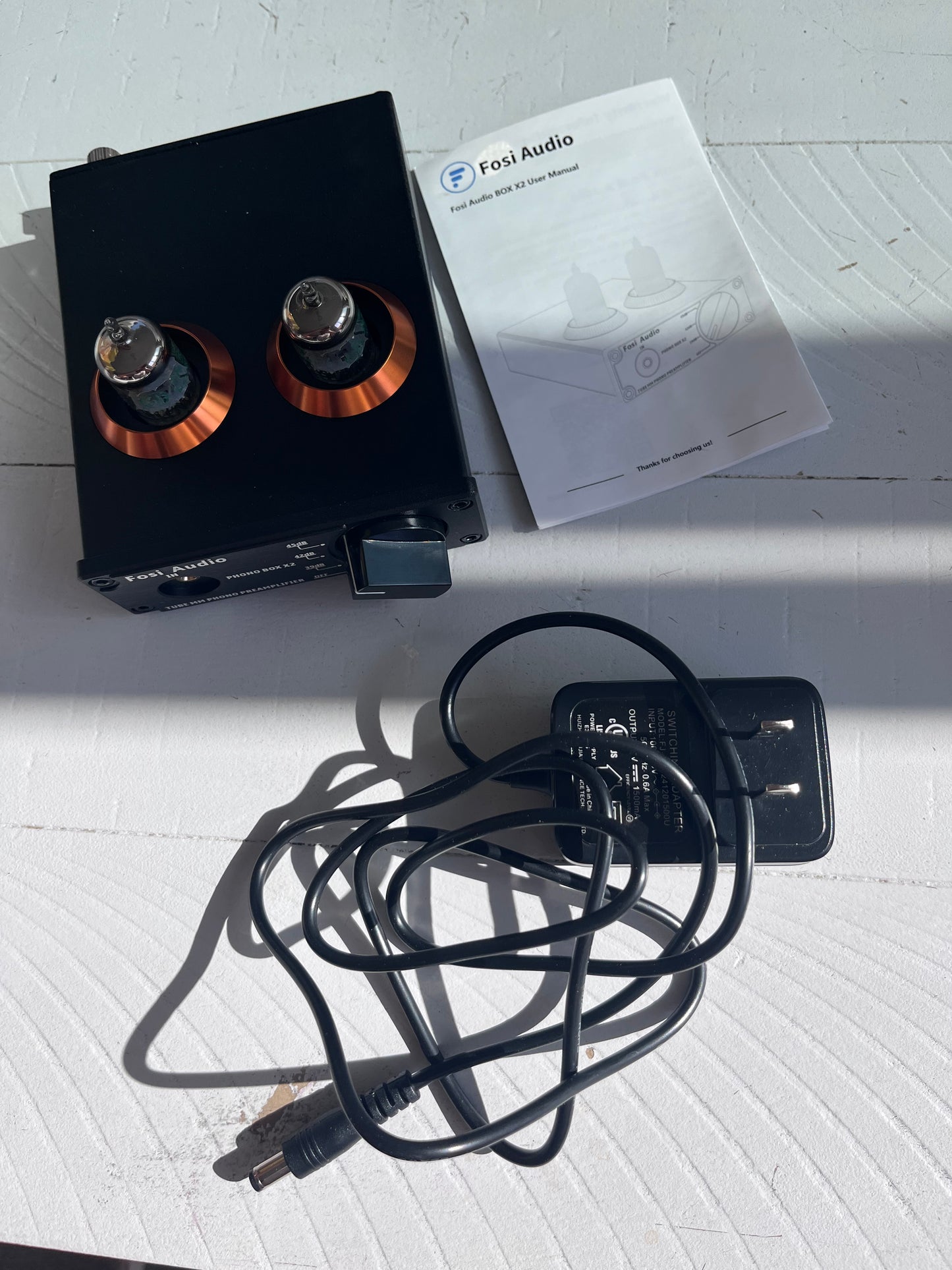 Open Box Fosi Audio Box X2 Phono Preamp, Mini Stereo Audio Hi-Fi Preamplifier with Gain Gear, PreAmplifier for MM Turntable Phonograph and Record Play