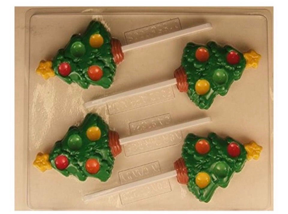 Brand New Concepts in Candy Christmas Tree with Room for 4 Hard-Shelled Candies Lollipop Candy Mold C185